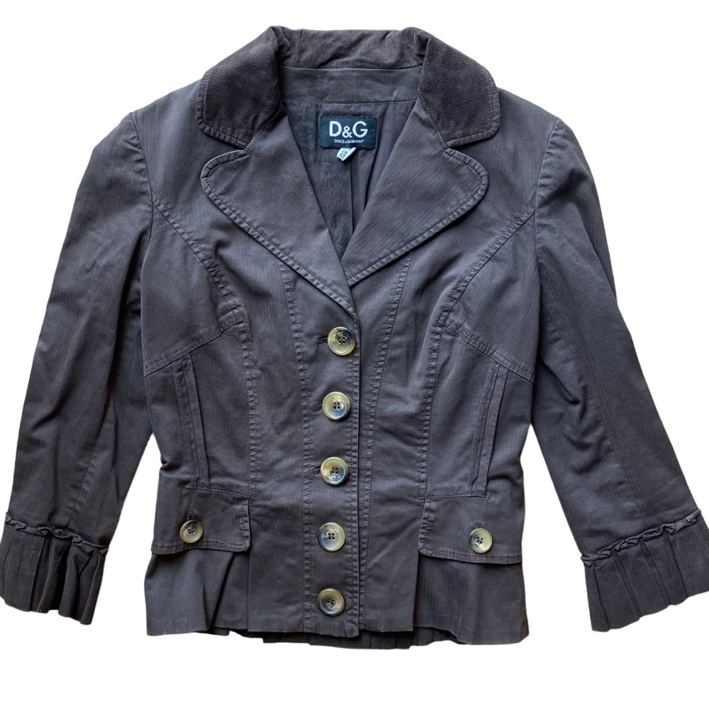 Dolce And Gabbana D&G Jacket Button Down Brown Bl… - image 1